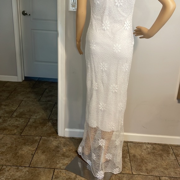De Colores White boho fishnet maxi dress size small - Picture 5 of 11